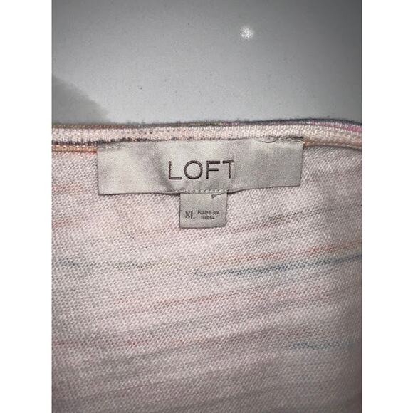 Loft Striped Button Flounce Dress Sleeveless Size XL EUC - Picture 5 of 5